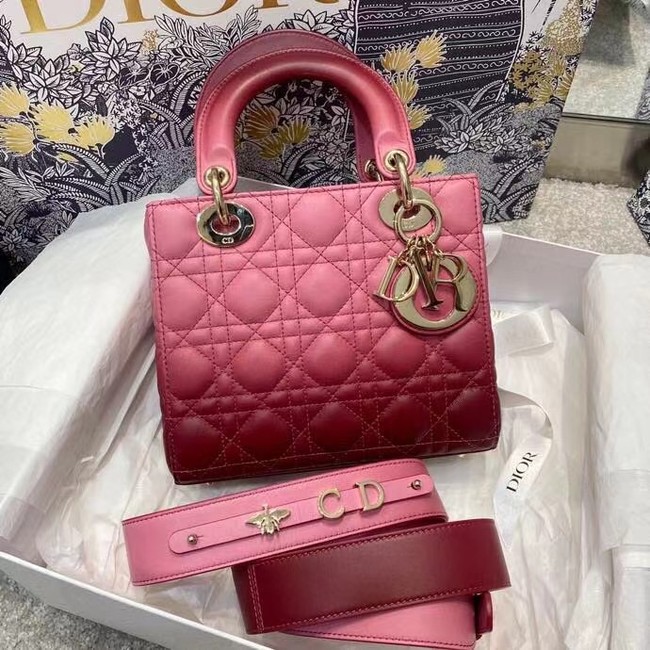 LADY DIOR MY ABCDIOR BAG Strawberry Pink Gradient Cannage Lambskin M0538OS