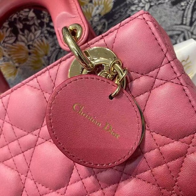 LADY DIOR MY ABCDIOR BAG Strawberry Pink Gradient Cannage Lambskin M0538OS