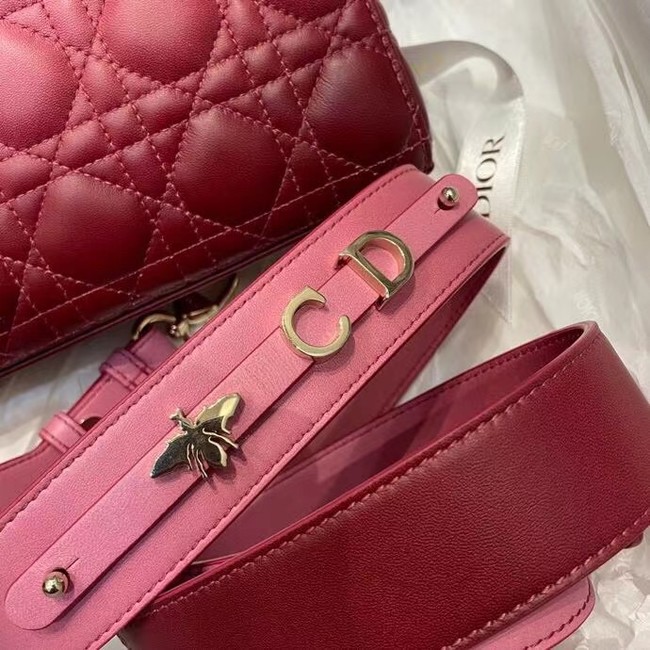 LADY DIOR MY ABCDIOR BAG Strawberry Pink Gradient Cannage Lambskin M0538OS