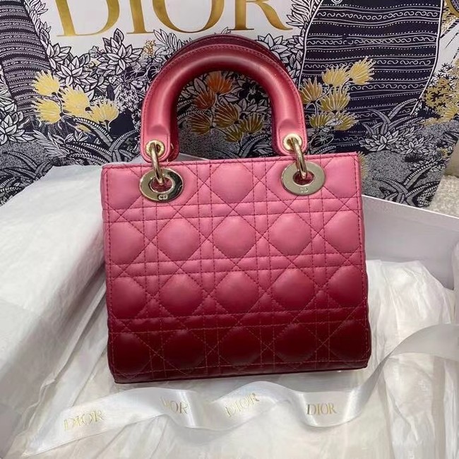 LADY DIOR MY ABCDIOR BAG Strawberry Pink Gradient Cannage Lambskin M0538OS