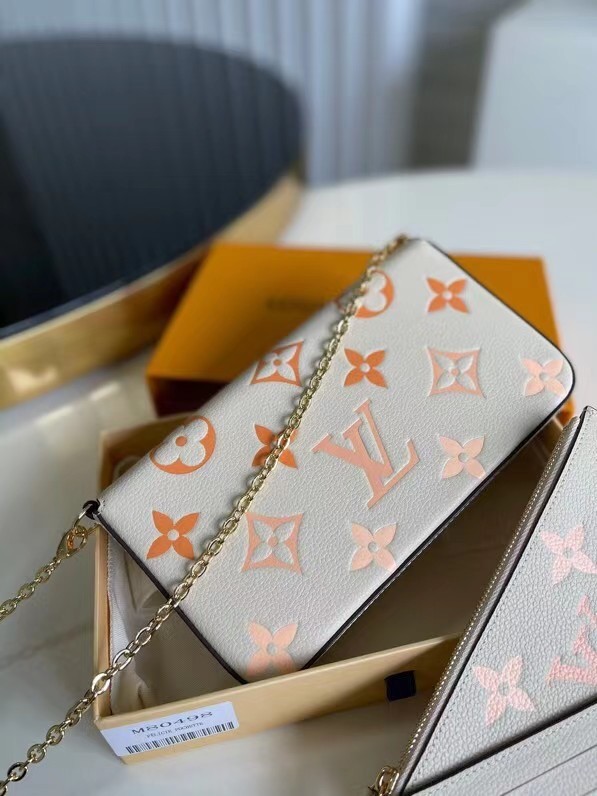 Louis Vuitton FELICIE POCHETTE M80498 Cream & Saffron