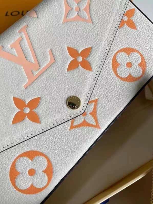 Louis Vuitton FELICIE POCHETTE M80498 Cream & Saffron