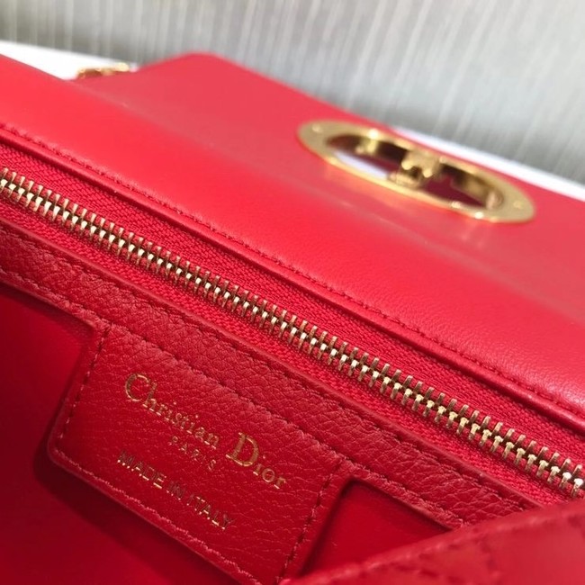 Dior SMALL DIOR CARO BAG Soft Cannage Calfskin M9241 red