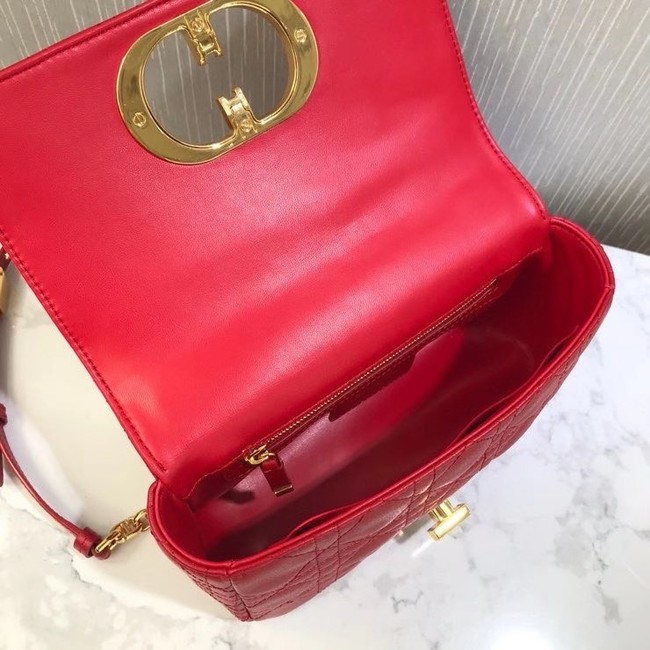 Dior SMALL DIOR CARO BAG Soft Cannage Calfskin M9241 red