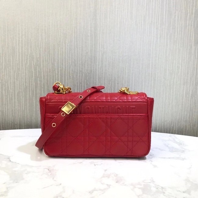 Dior SMALL DIOR CARO BAG Soft Cannage Calfskin M9241 red