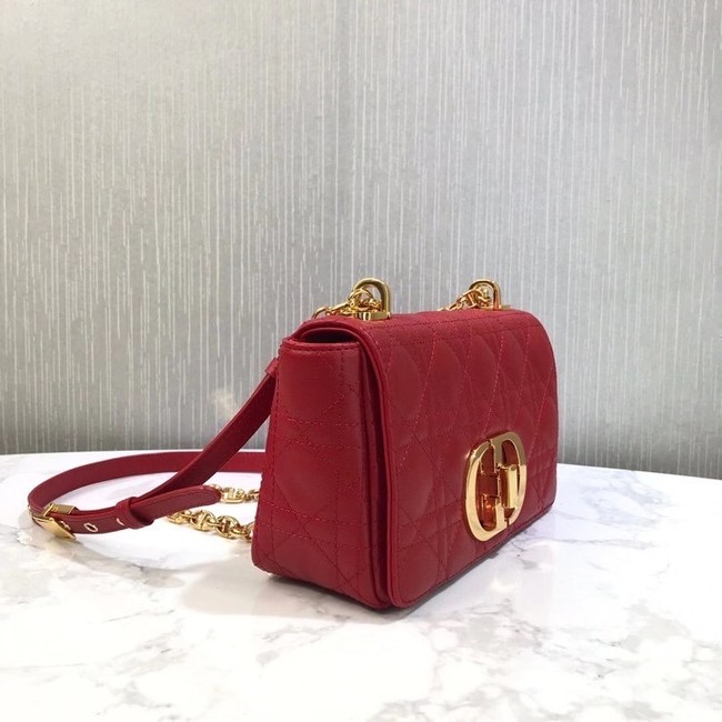 Dior SMALL DIOR CARO BAG Soft Cannage Calfskin M9241 red