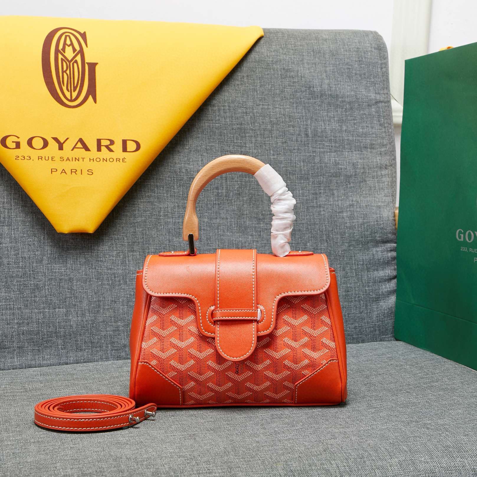 Goyard Y Doodling Calfskin Leather Tote Bag 99588 Orange