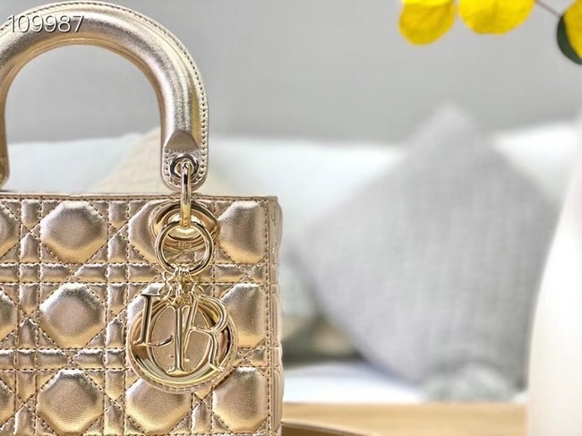 LADY DIOR MY ABCDIOR BAG gold Cannage Lambskin M0538O