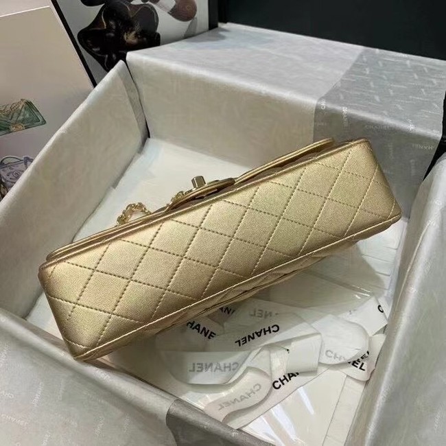 chanel classic handbag Lambskin & gold Metal A01112 gold