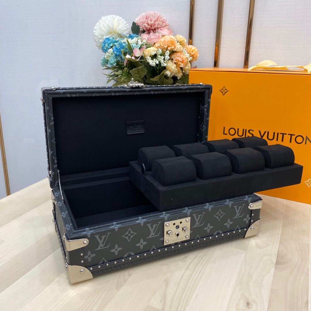 Louis Vuitton Monogram Canvas Watches Box 40664 Black