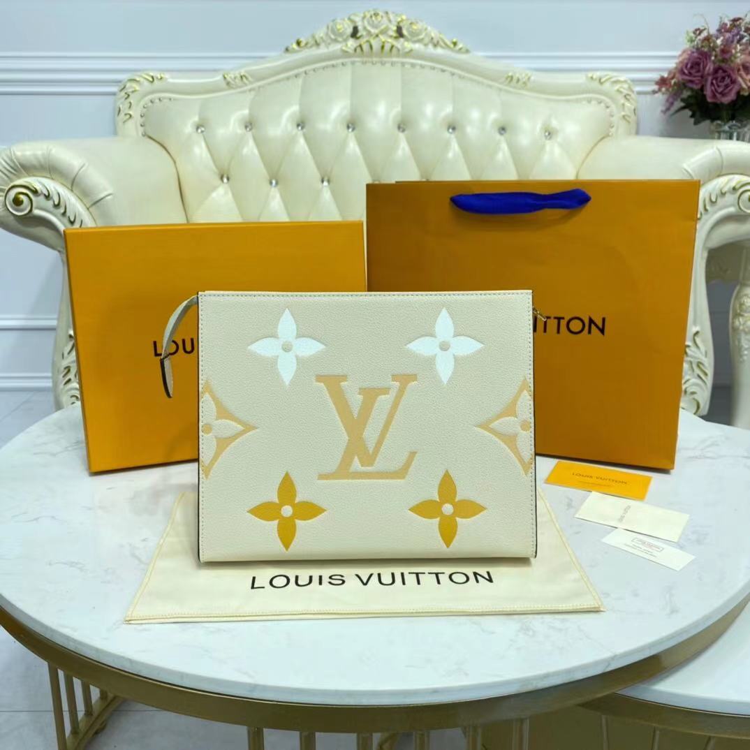 Louis Vuitton POCHETTE VOYAGE MM M80504 Cream & Saffron