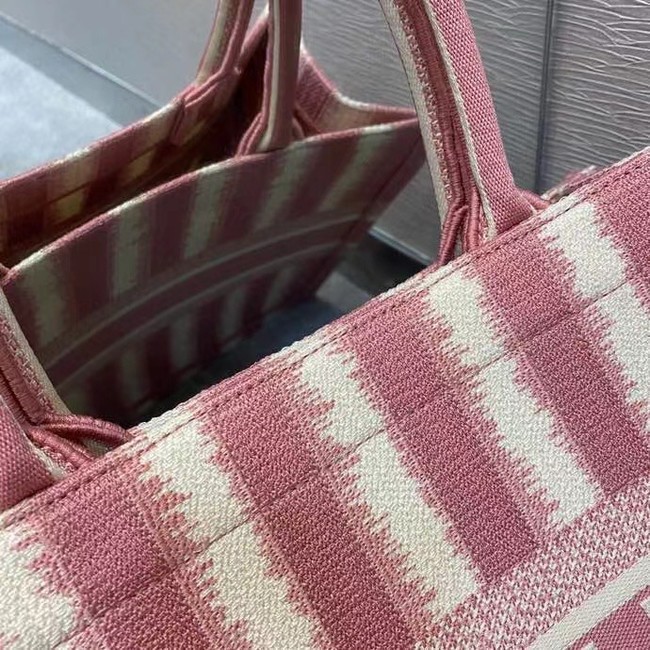 DIOR BOOK TOTE Pink D-Stripes Embroidery M1287