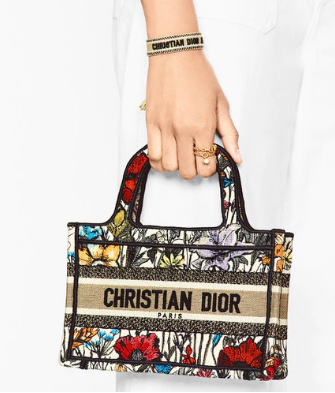 MINI DIOR BOOK TOTE Multicolor Mille Fleurs Embroidery S5475Z