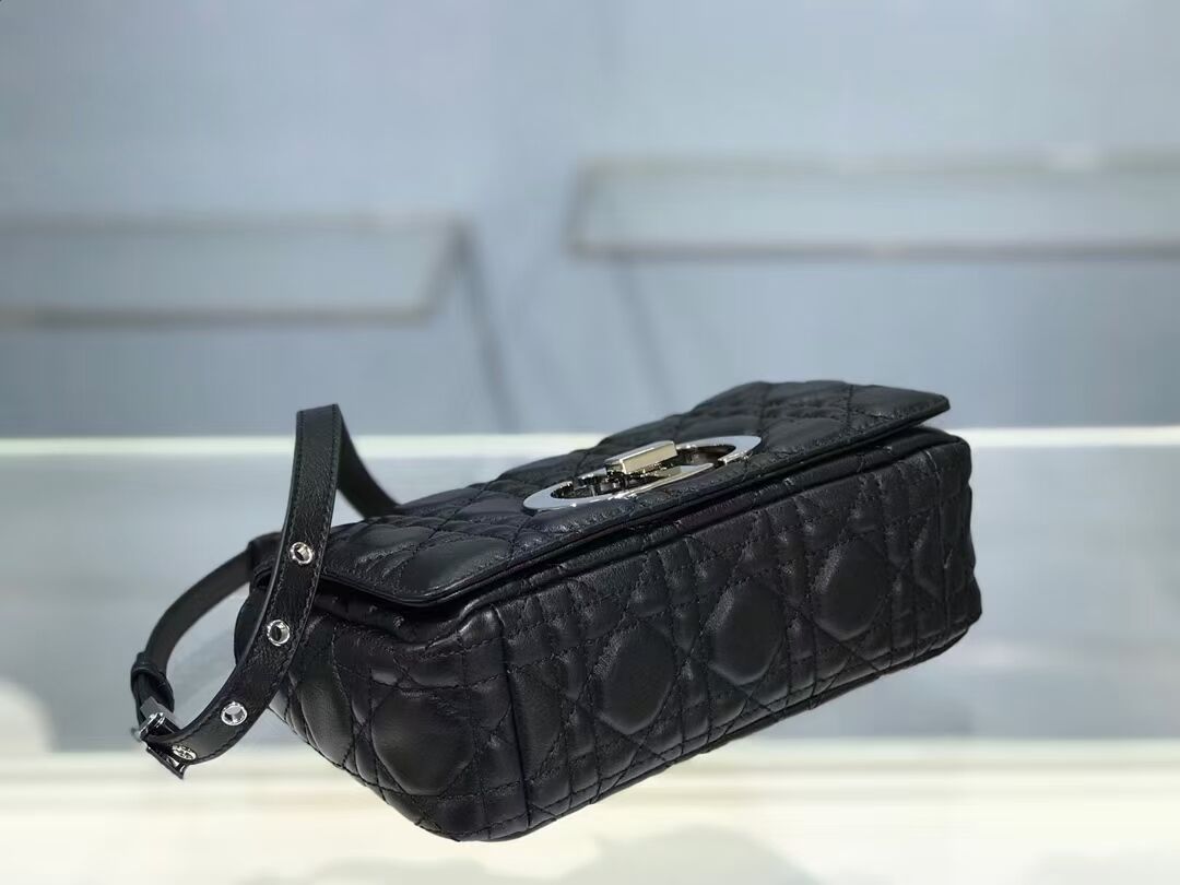 Dior SMALL DIOR CARO BAG Soft Cannage Calfskin M9241 Black