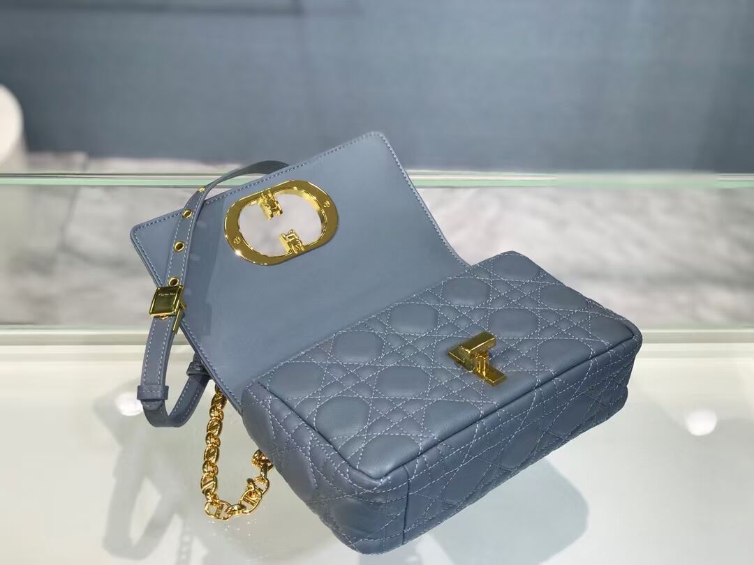 Dior SMALL DIOR CARO BAG Soft Cannage Calfskin M9241 skyblue