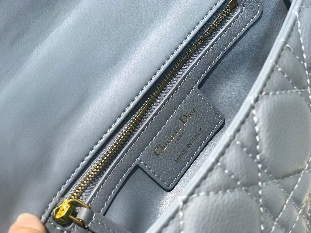 Dior SMALL DIOR CARO BAG Soft Cannage Calfskin M9241 skyblue