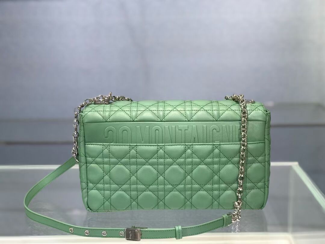 LARGE DIOR CARO BAG Soft Cannage Calfskin M9243U green