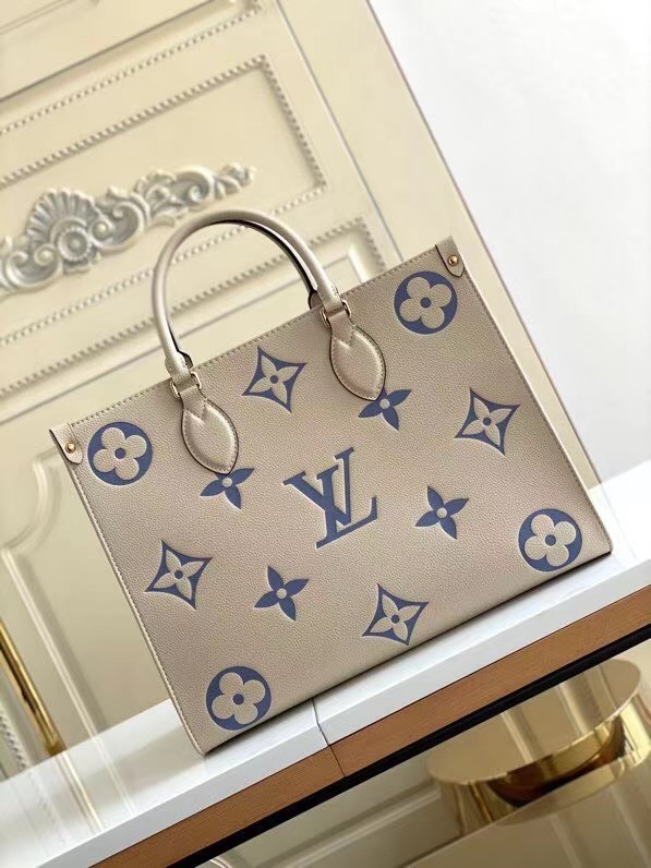 Louis Vuitton ONTHEGO MM M45494 Cream & blue