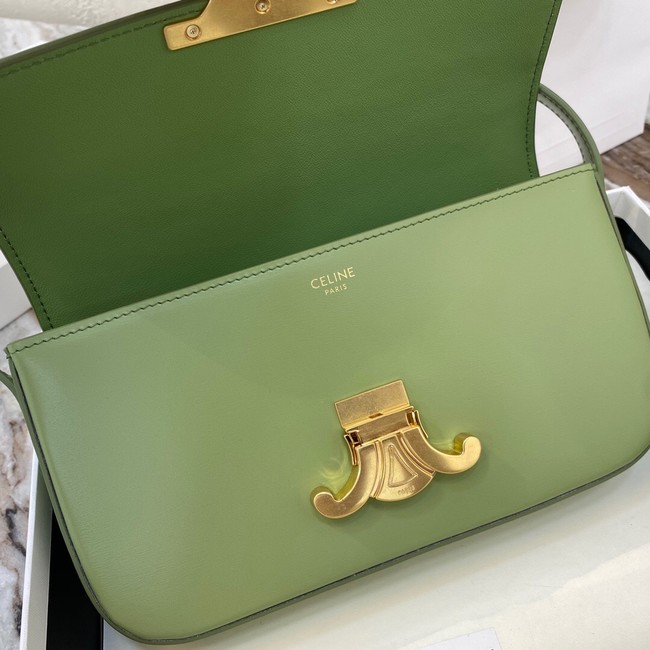 Celine TRIOMPHE SHOULDER BAG IN NATURAL CALFSKIN 194143 green