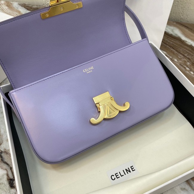 Celine TRIOMPHE SHOULDER BAG IN NATURAL CALFSKIN 194143 purple