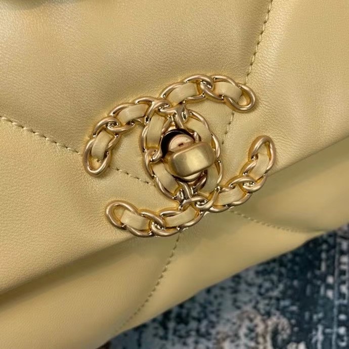Chanel 19 flap bag AS1160 AS1161 AS1162 light yellow