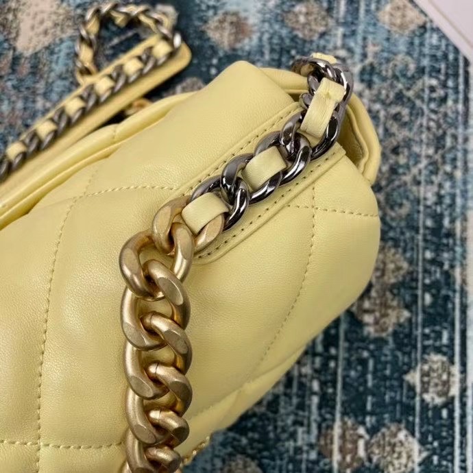 Chanel 19 flap bag AS1160 AS1161 AS1162 light yellow