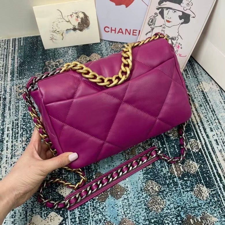 Chanel 19 flap bag AS1160 AS1161 AS1162 purple