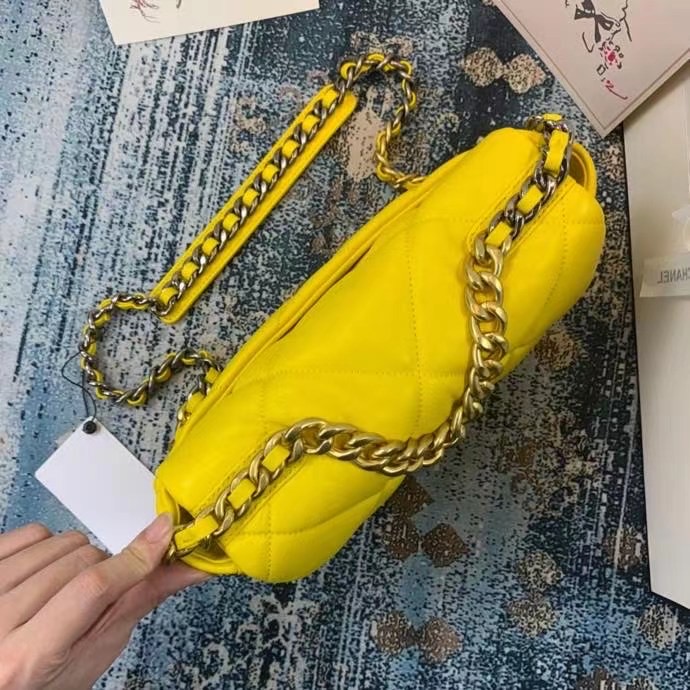 Chanel 19 flap bag AS1160 AS1161 AS1162 yellow