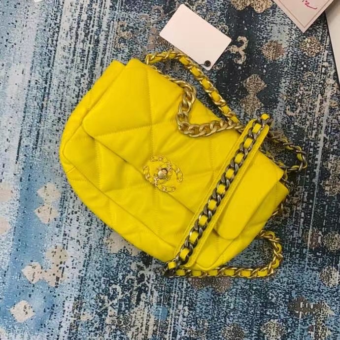 Chanel 19 flap bag AS1160 AS1161 AS1162 yellow