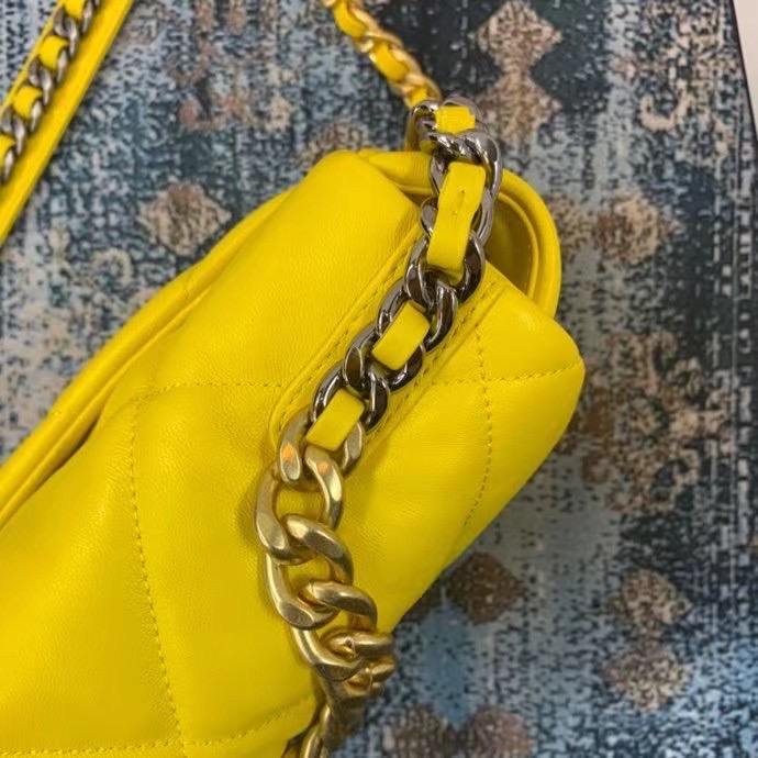 Chanel 19 flap bag AS1160 AS1161 AS1162 yellow