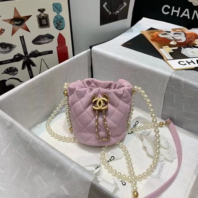 Chanel mini drawstring bag AS2529 Light Pink
