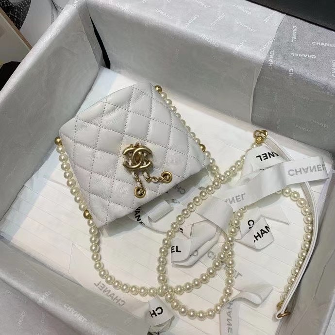 Chanel mini drawstring bag AS2529 white