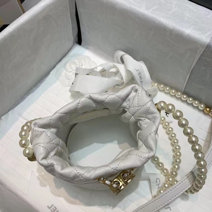 Chanel mini drawstring bag AS2529 white