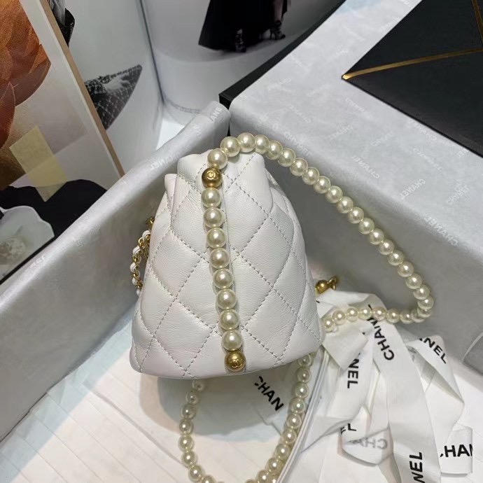 Chanel mini drawstring bag AS2529 white