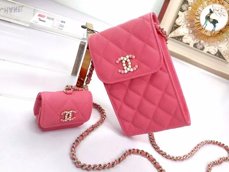 chanel card holder with chain & Gold-Tone Metal AP2033 rose