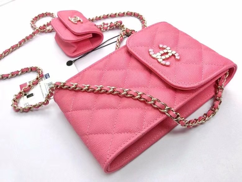 chanel card holder with chain & Gold-Tone Metal AP2033 rose