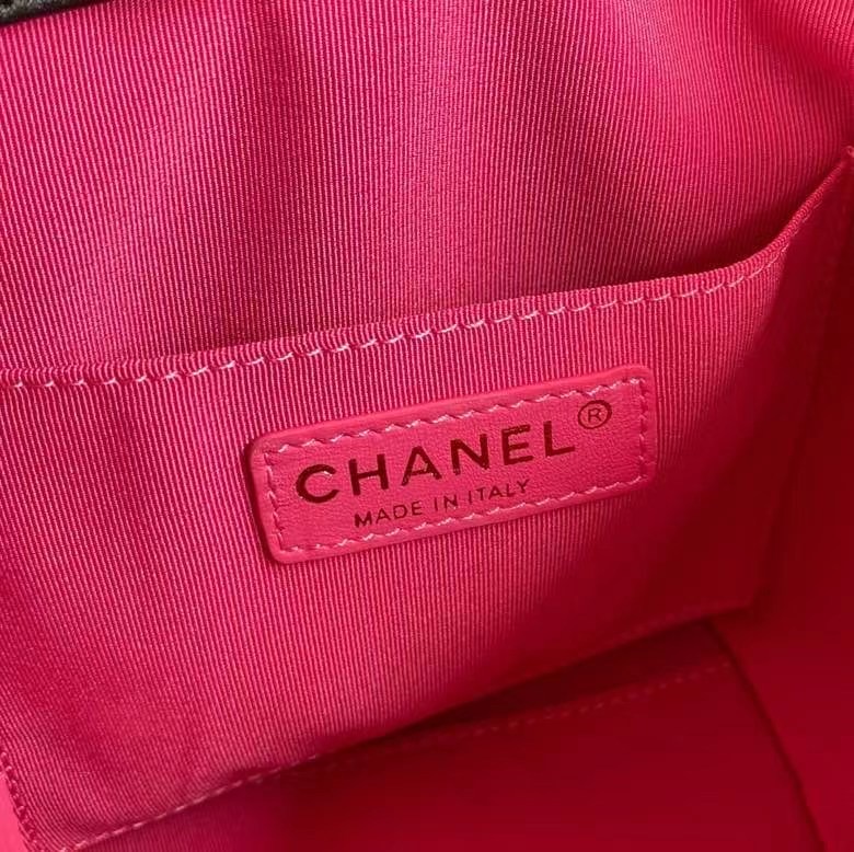Chanel Lambskin bucket bag AS2381 black