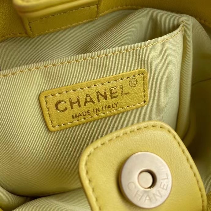 Chanel Lambskin bucket bag AS2381 yellow