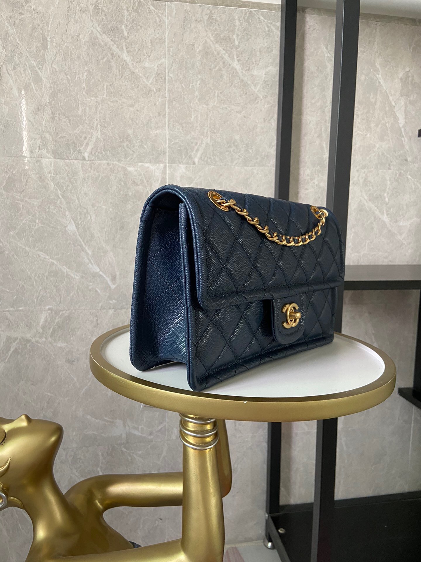 Chanel flap bag Grained Calfskin AS2357 Royal Blue