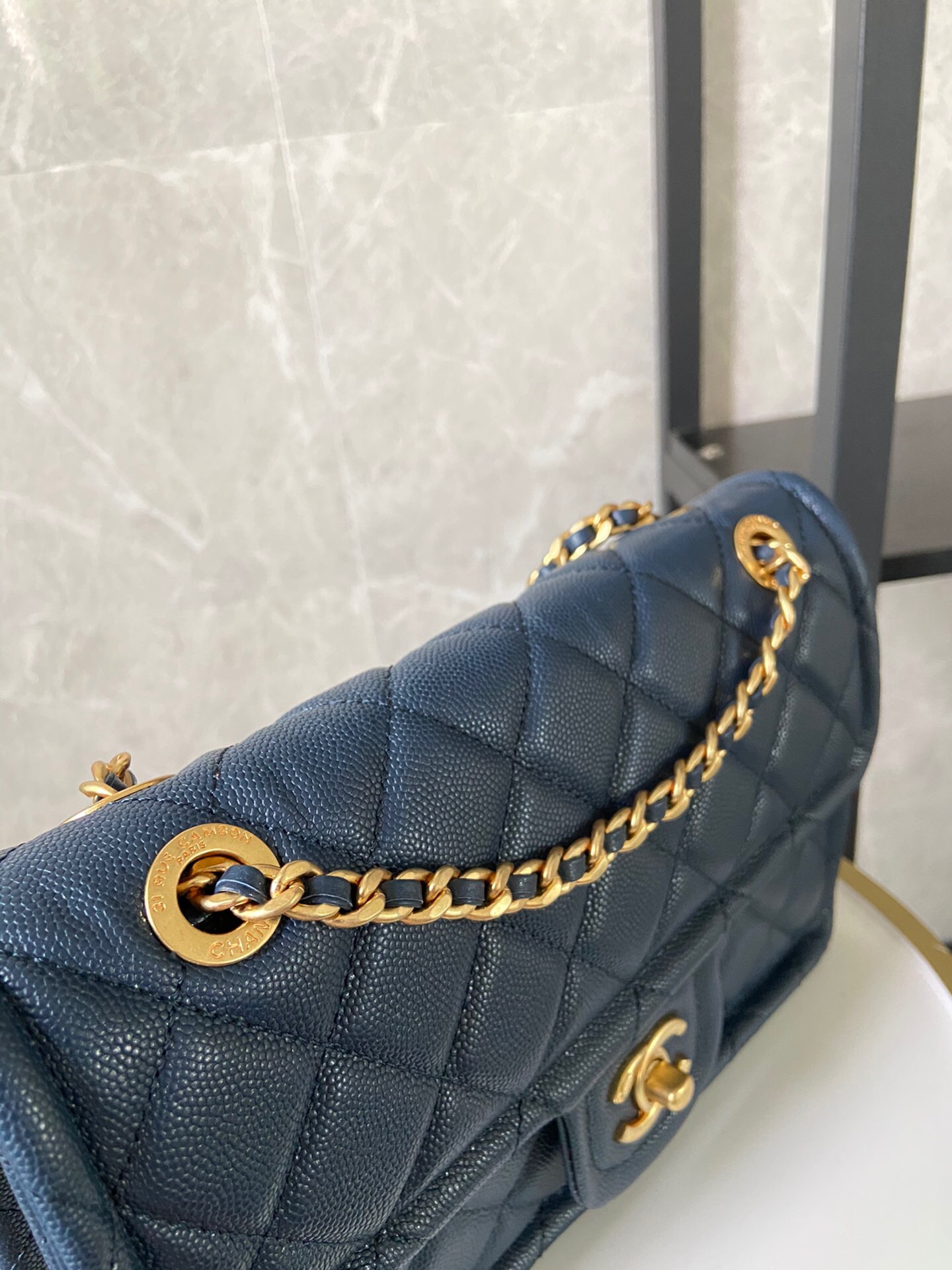 Chanel flap bag Grained Calfskin AS2357 Royal Blue