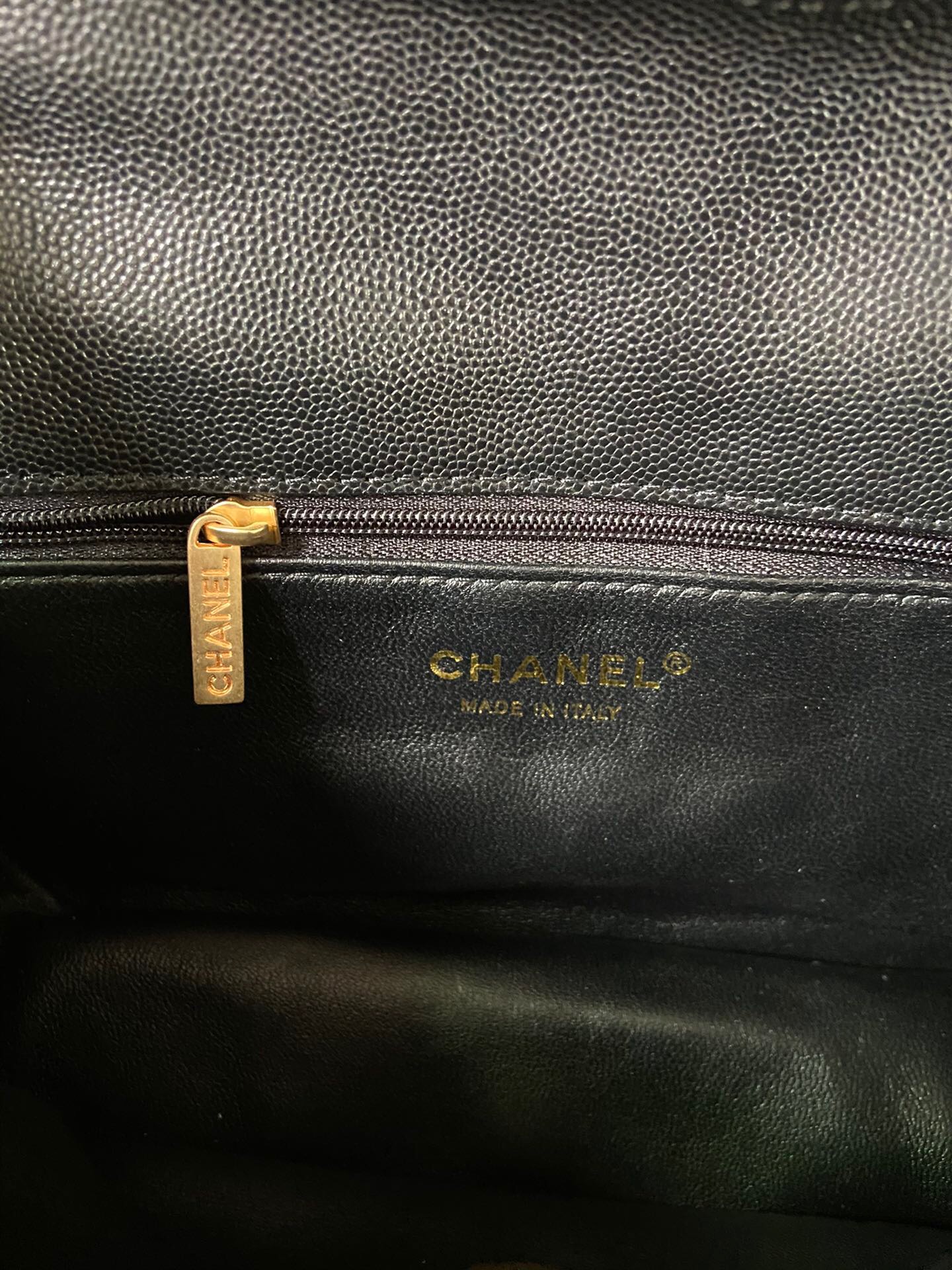 Chanel flap bag Grained Calfskin AS2357 black