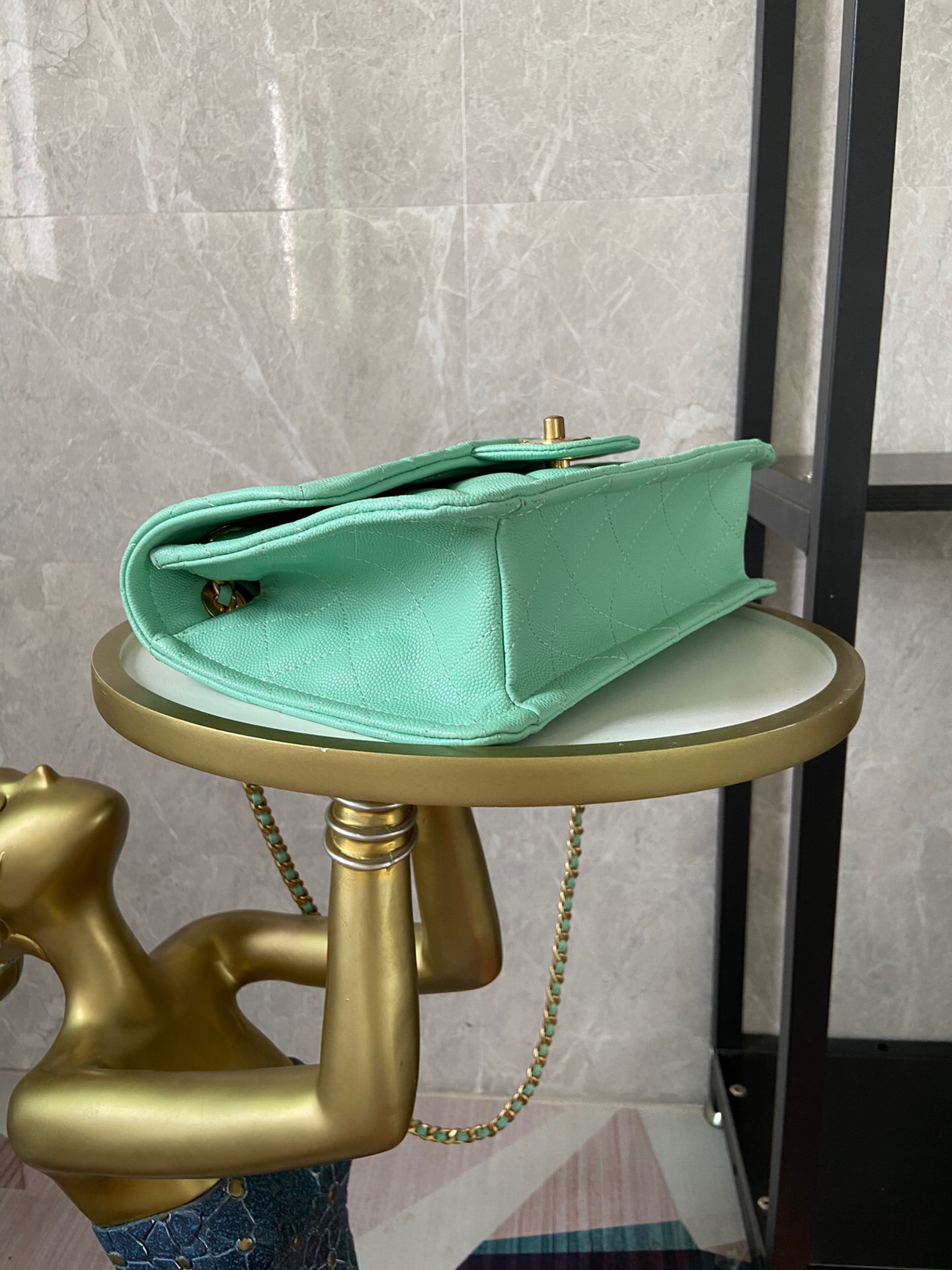 Chanel flap bag Grained Calfskin AS2357 light green