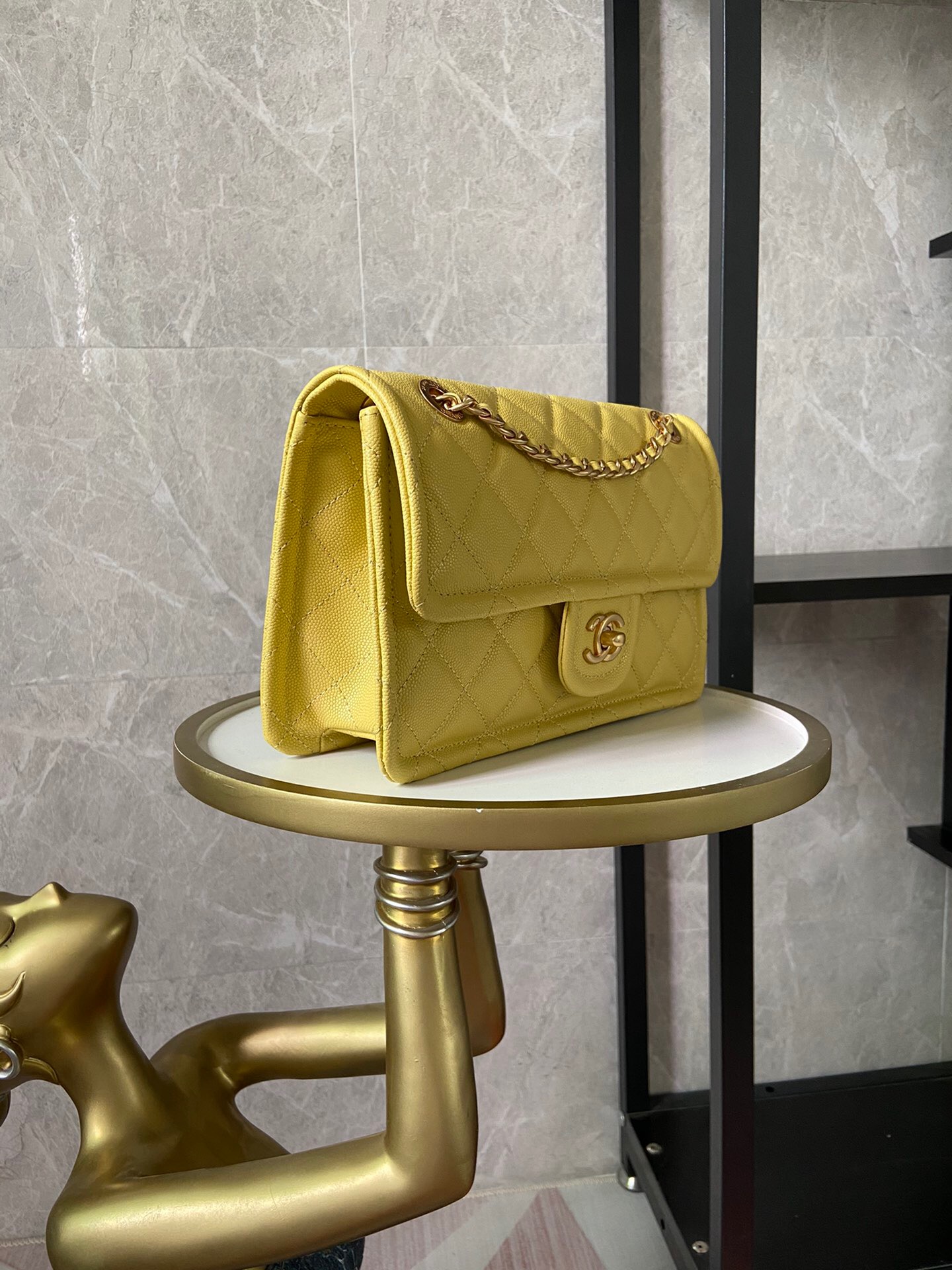 Chanel flap bag Grained Calfskin AS2357 yellow