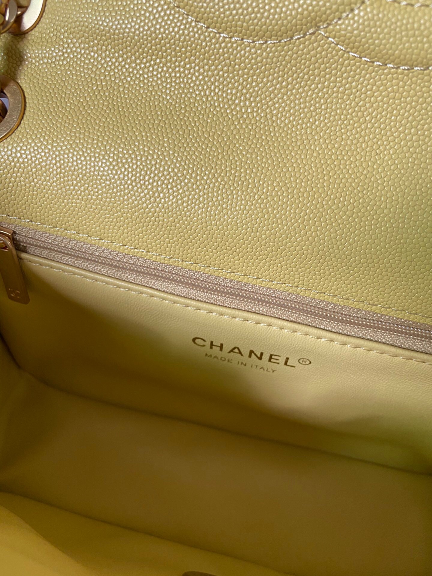 Chanel flap bag Grained Calfskin AS2357 yellow