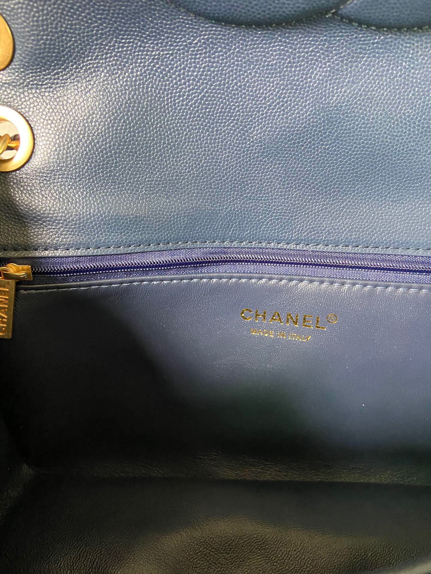 Chanel flap bag Grained Calfskin AS2358 Royal Blue