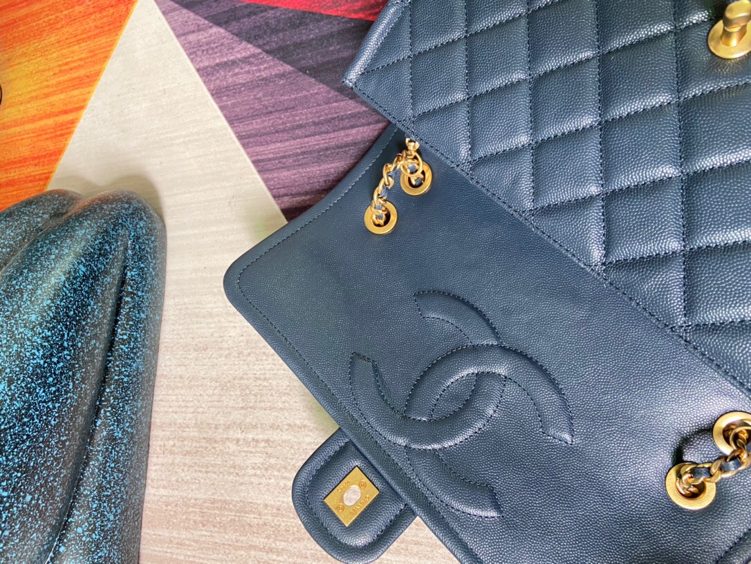 Chanel flap bag Grained Calfskin AS2358 Royal Blue