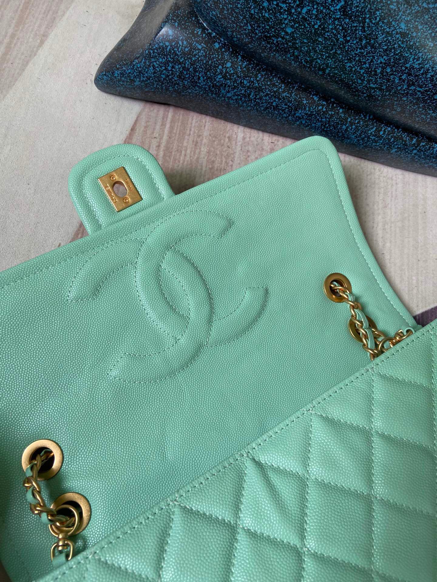 Chanel flap bag Grained Calfskin AS2358 light green