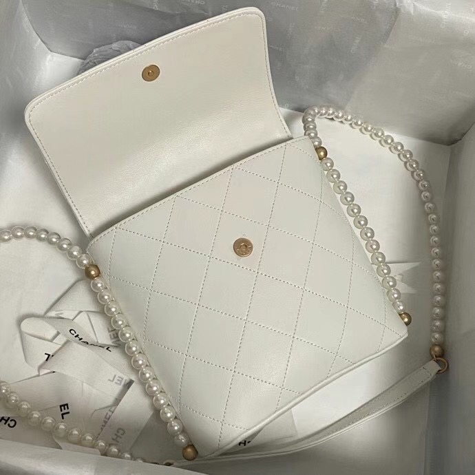 Chanel small hobo bag AS2503 white