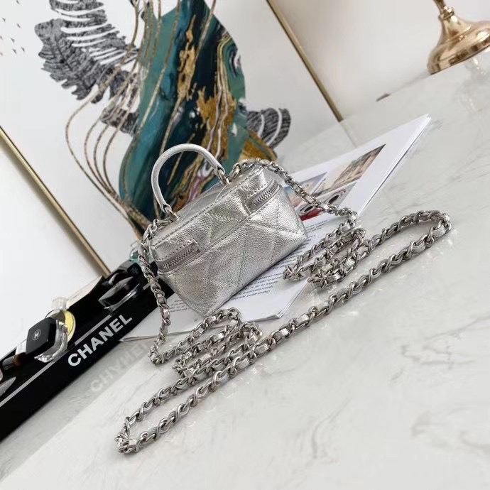 chanel small vanity with chain AP2194 Silver