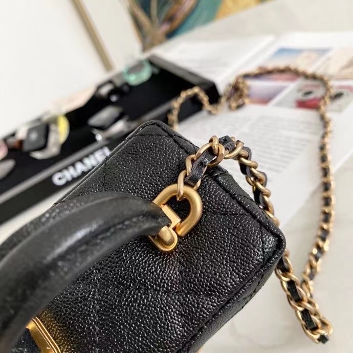 chanel small vanity with chain AP2194 black